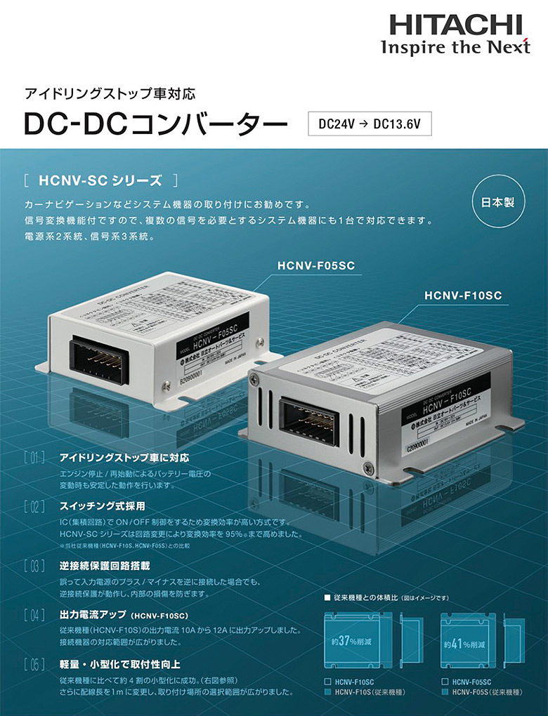 HITACHI・日立オートパーツ：DC/DCコンバーター HCNV-F10SC MAX12A 