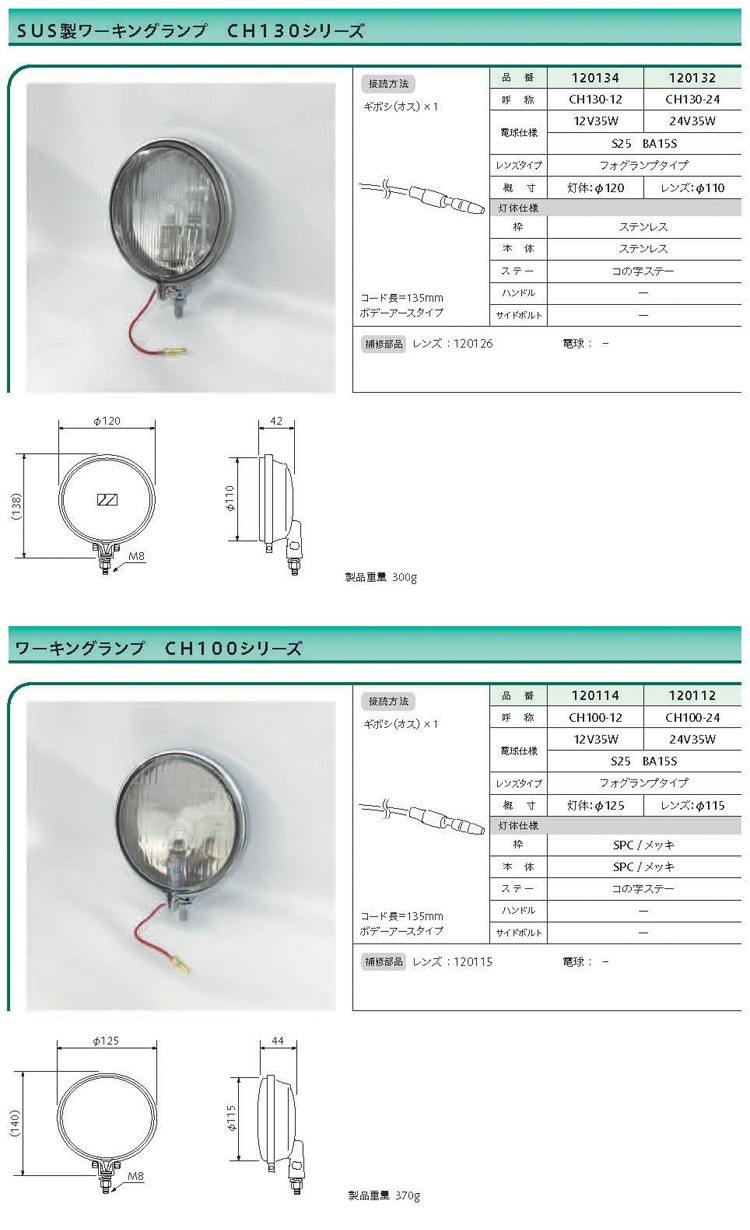 SYS・エスワイエス ワーキングランプＣＨ100シリーズ 呼称：ＣＨ１００