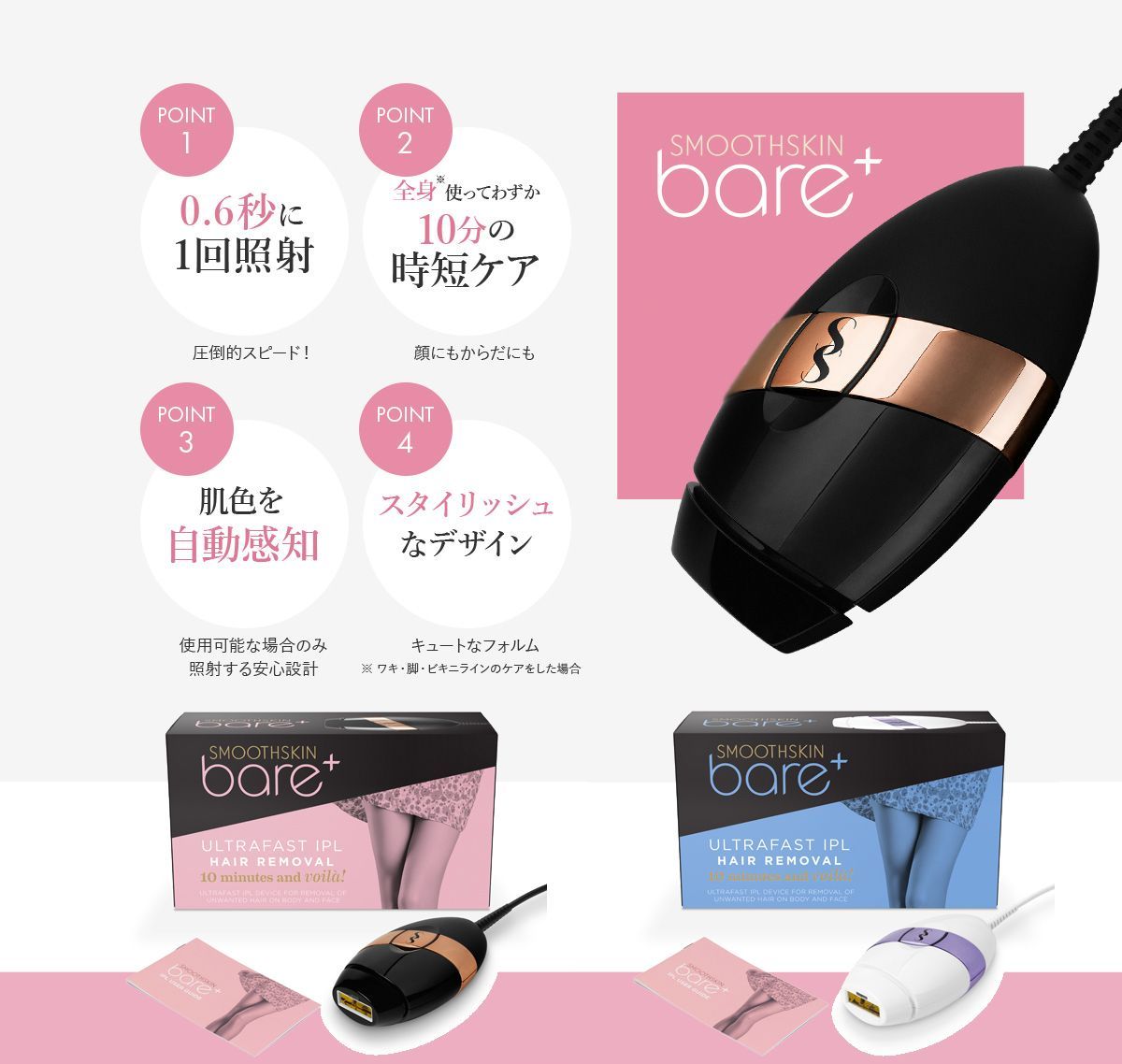 人気 スムーズスキン ベア プラス BARE PLUS BLK 光美容器 光エステ 光