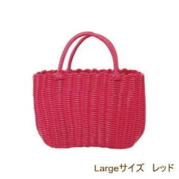 ピンク かごバッグ ミドルバッグ ビニール製 浴衣用 ビニール PPバッグ