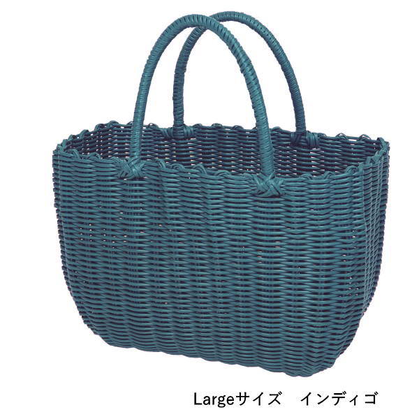在庫有 P．Pバッグ インディゴ かごバッグ ビニールバッグ