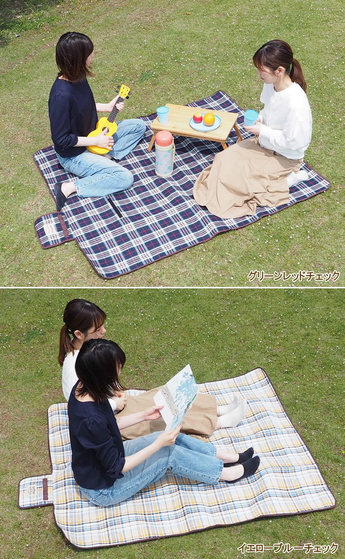 丸和貿易 トリコロールチェック 平織 130×150cm レジャーシート