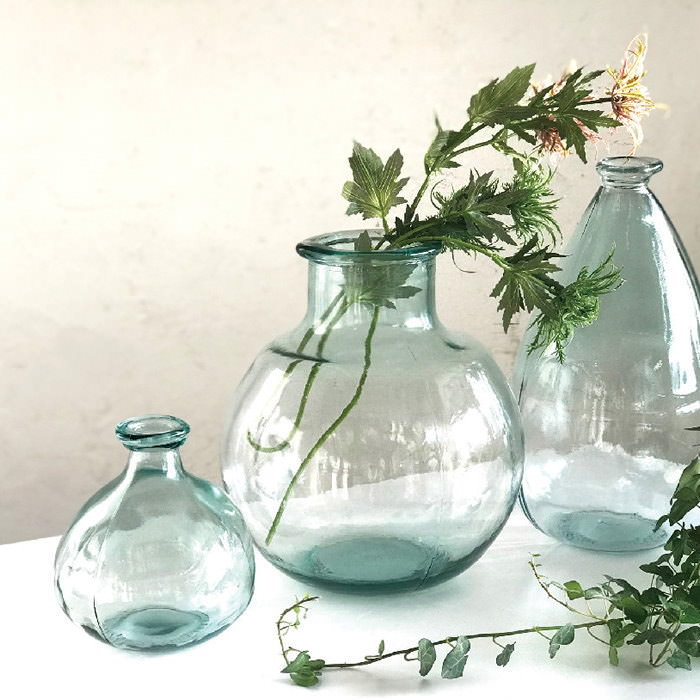 VALENCIAリサイクルガラスフラワーベースDIECISEIS 花器 クリア 花瓶