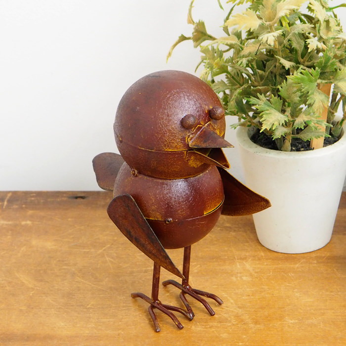 ガーデン オーナメント 置物 おしゃれ 鳥 庭 ブリキ オブジェ 飾り