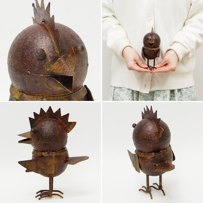 ガーデン オーナメント 置物 おしゃれ 鳥 庭 ブリキ オブジェ 飾り