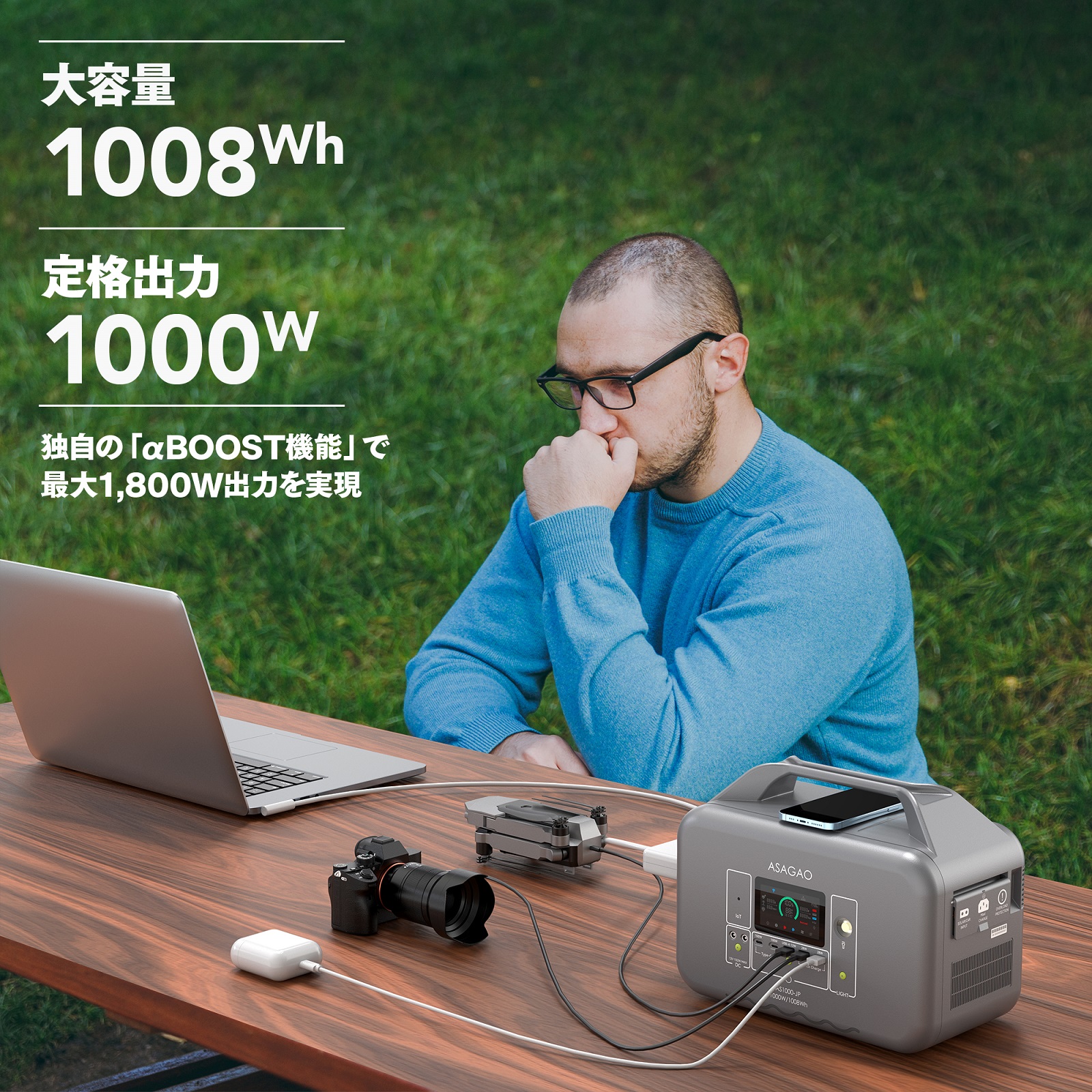 ポータブル電源 大容量 バッテリー蓄電池 日本製 非常用電源 1000W 