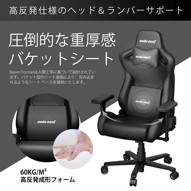 P10倍 ゲーミングチェア グレー アッシュ ゲーム用 椅子 アンダーシート カイザー Andaseat Kaiser Frontier M  日本人向けモデル