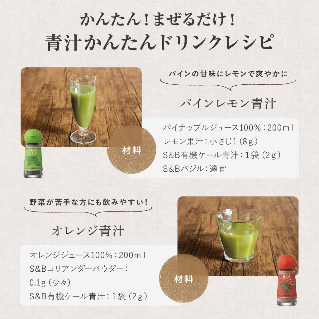かんたん！まぜるだけ！青汁かんたんドリンクレシピ