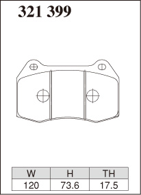 送料無料（離島除く） ブレーキパッド Mタイプ フロントセット 日産 ステージア AWC34 ターボ 260RS STAGEA M321399 DIXCEL ディクセル｜e-shop-tsukasaki｜03