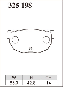 送料無料（離島除く） ブレーキパッド Mタイプ リアセット 日産 シルビア S14 CS14 ターボ SILVIA M325198 DIXCEL ディクセル REAR｜e-shop-tsukasaki｜03