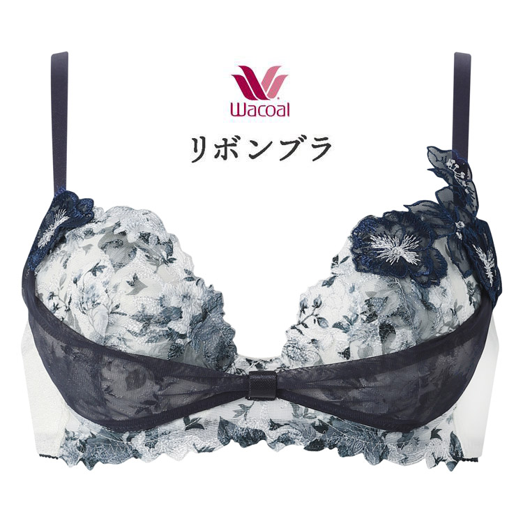 ワコール リボンブラ 胸元フィットタイプ E80Lセット 谷間キープ☆ 今期 リボンブラ 胸もとフィットながもち」（ブラジャー）｜WACOAL