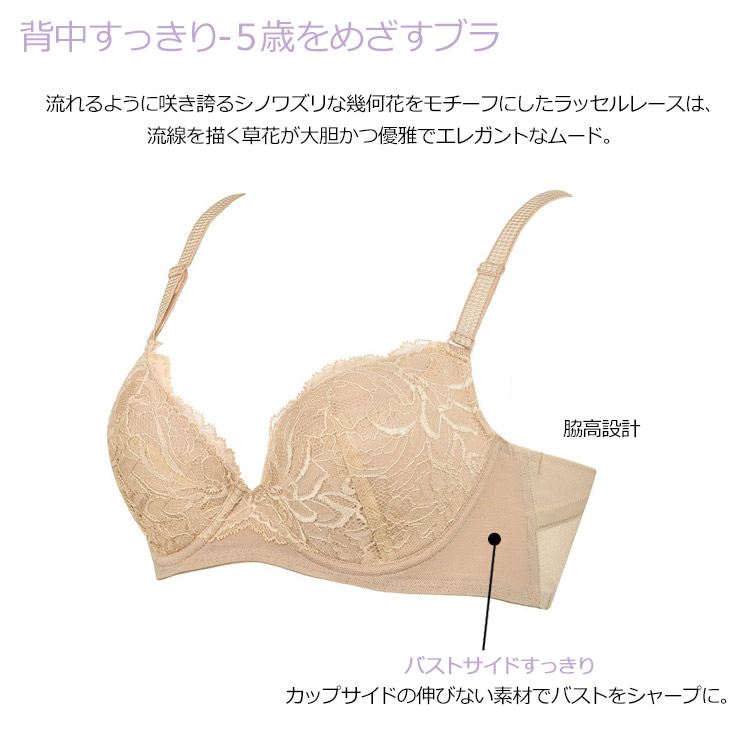 WACOAL ワコール ブラジャー 背中すっきり 脇高 背中 広め 段