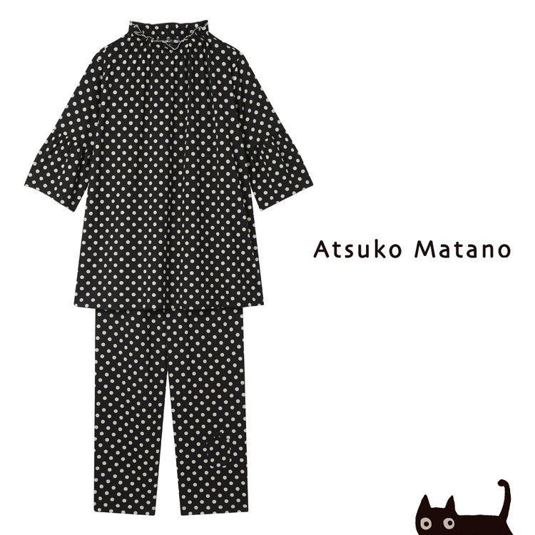 新品　マタノアツコ ねこ　パジャマ　半袖パジャマ　9分丈　新品　M 綿　猫好き 楽天市場】マタノアツコ 猫 パジャマの通販
