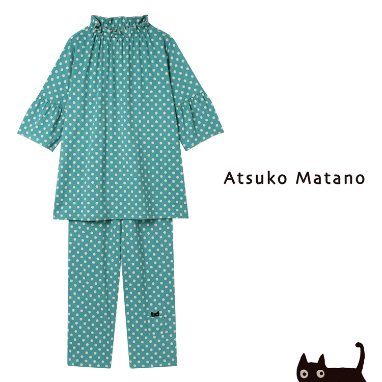 新品未使用　マタノアツコ　綿　パジャマ　上下　M コットン　ネコ　前空き 楽天市場】マタノアツコ 猫 パジャマの通販