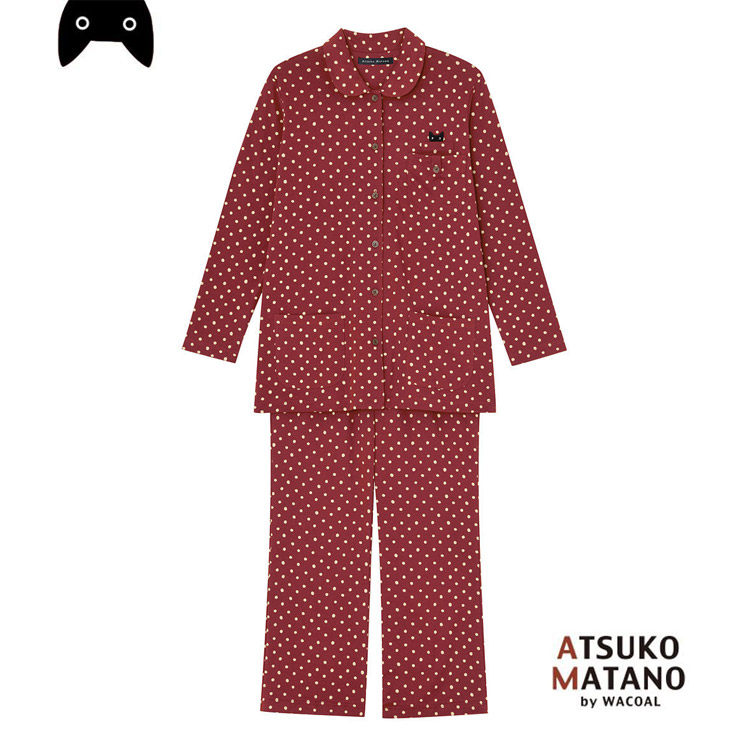 LLサイズ ワコール マタノアツコ ATSUKO MATANO ドット ネコパジャマ 