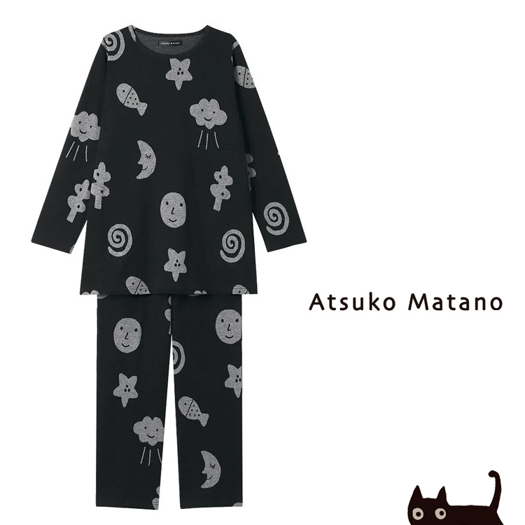 ATSUKO MATANO ワコール 夏物　ルームウエア トップス　ねこ Amazon | ワコール Wacoal マタノアツコ ATSUKO MATANO くろねこ