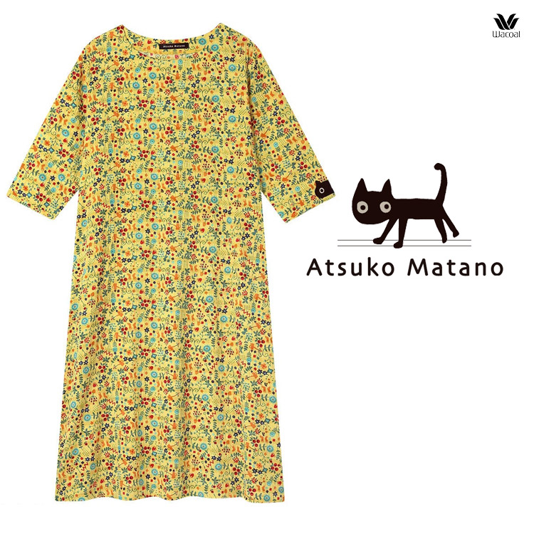 【新品】マタノアツコ/ワコール　タンポポパジャマ（L)　ひょっこり黒猫 新品】マタノアツコ/ワコール タンポポパジャマ（LL) ひょっこり黒猫