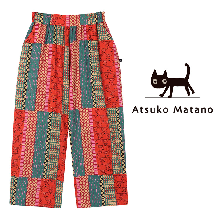 LLサイズ アツコマタノ ボトムス 綿混 ボイルシャーリング 9分丈 HOT233 ATSUKO MATANO レディース ワコール 母の日 ギフト ズボンのみの画像