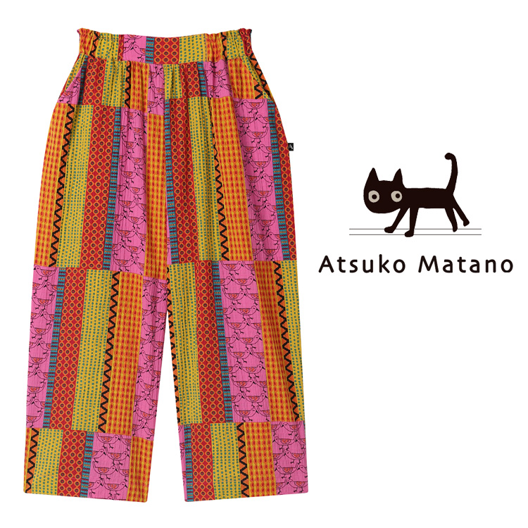 LLサイズ アツコマタノ ボトムス 綿混 ボイルシャーリング 9分丈 HOT233 ATSUKO MATANO レディース ワコール 母の日 ギフト ズボンのみの画像