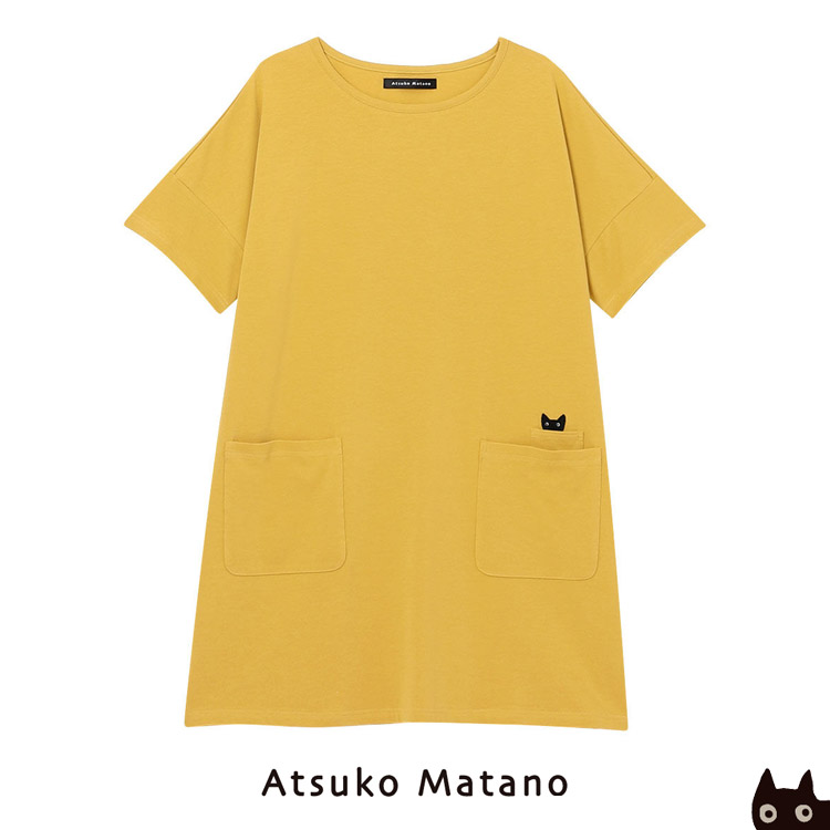 ワコール マタノアツコ Tシャツ チュニック ATSUKO MATANO ひょっこりMEME トップス 部屋着 上だけ 半袖 5分袖