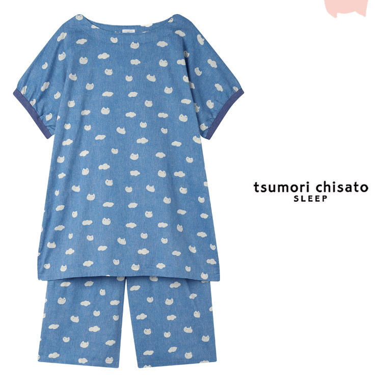 ツモリチサトスリープ　猫　 ネコ　ねこ　総柄 猫パジャマ（tsumori chisato SLEEP）（サイズ（S/M/L）：L）の