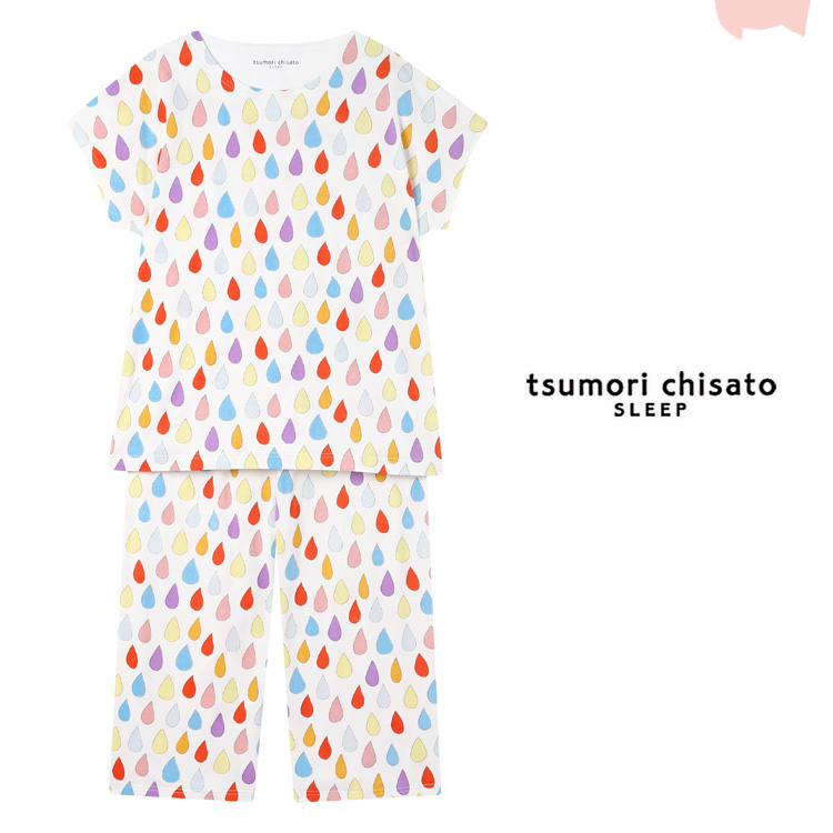 LLサイズ ツモリチサト パジャマ 綿100% しずく 3分袖 8分丈 夏 UDT123 tsumori chisato SLEEP レディース ワコール 爆買_1