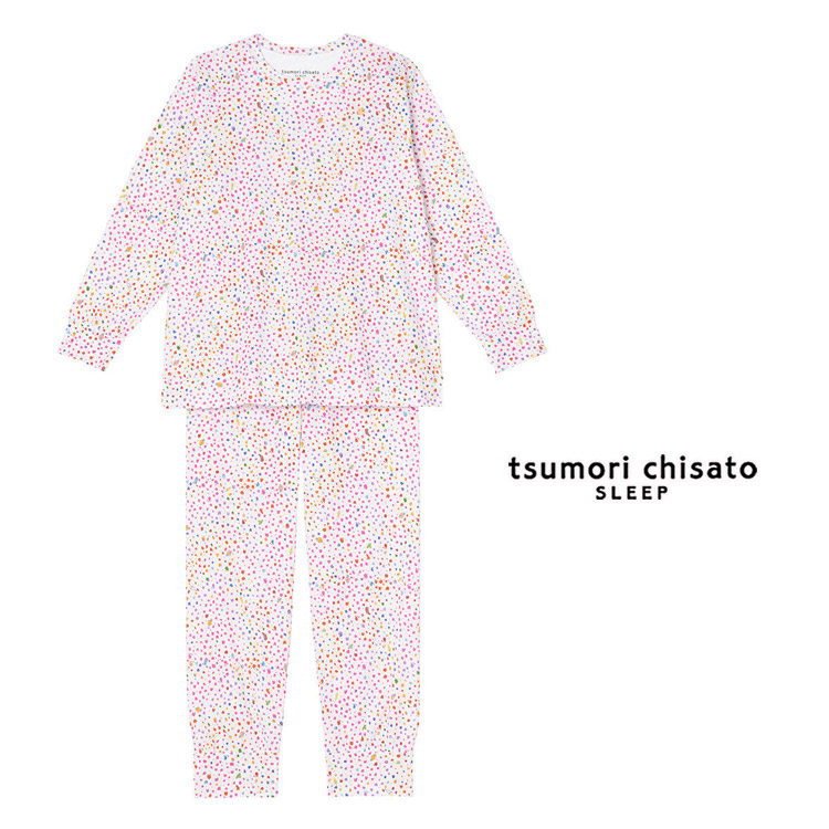 LLサイズ ツモリチサト パジャマ タイニードット 綿 ブランド かわいい 長袖 かぶり 春夏 tsumori chisato SLEEP  Pajamas