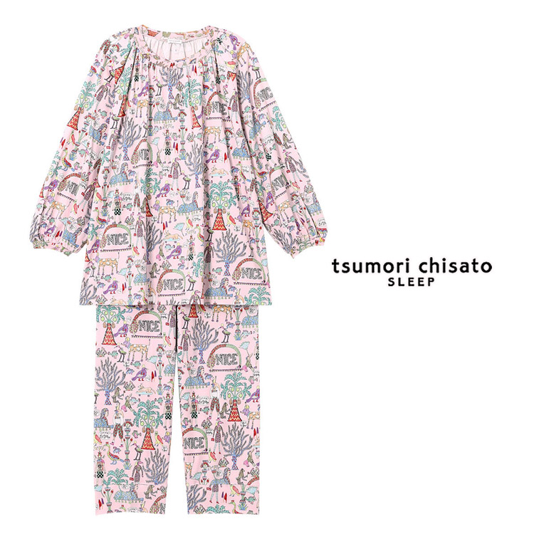 ツモリチサト パジャマ 綿100％ エジプト LL ブランド かわいい 長袖 かぶり 襟無し 2024春夏 tsumori chisato SLEEP