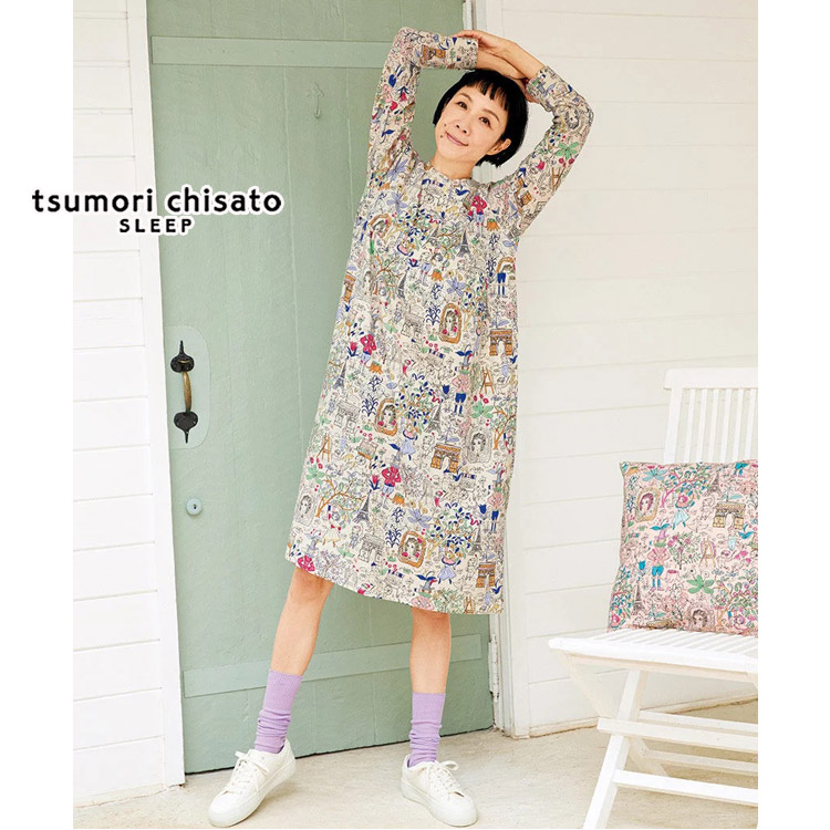 tsumori chisato 鹿プリント 美品　ツモリチサト　鹿総柄ワンピース tsumori chisato 鹿プリント 美品 ツモリチサト 鹿総柄