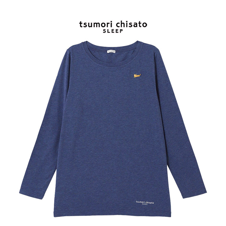 ツモリチサト トップス Tシャツ 長袖 綿混 猫 無地 ML ブランド かわいい tsumori chisato SLEEP