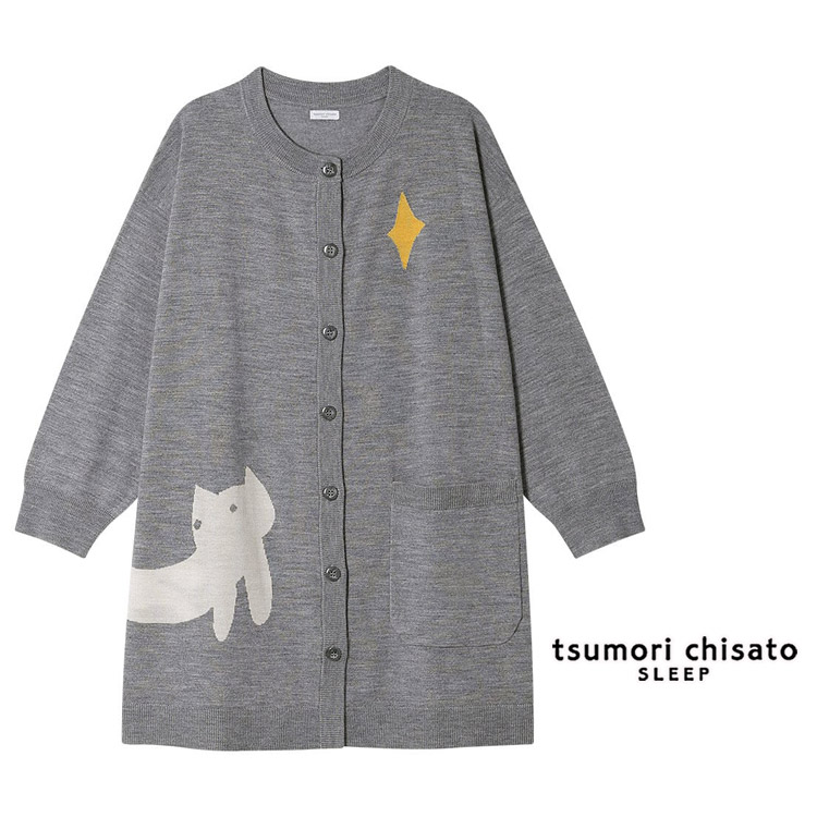 ツモリチサト カーディガン 羽織 毛 ウール 上だけ セール ML ブランド かわいい 長袖 前開き tsumori chisato SLEEP tsumori chisato SLEEP ツモリチサト カーディガン 羽織 毛