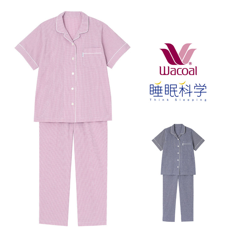 ワコール シャツパジャマ レディース 夏 半袖 楊柳 綿100％ 母の日 