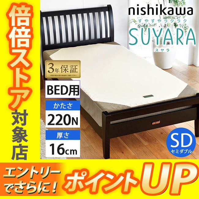 西川 SUYARA スヤラ シングル ベッドマットレス シルバー 100×195