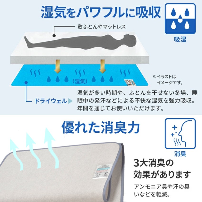 ドライウェル シングル、セミダブル セット販売 西川 [.] 東京西川 ドライウェル ダブル 130×180cm ベッド