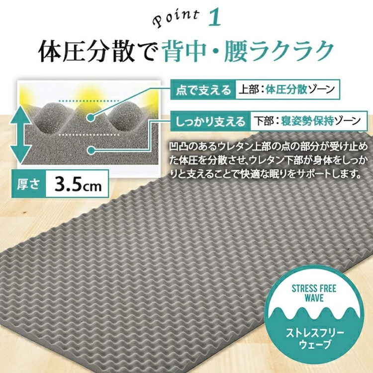 rakura 西川 RAKURA ラクラ マットレスパッド ダブル D ゴールド 140