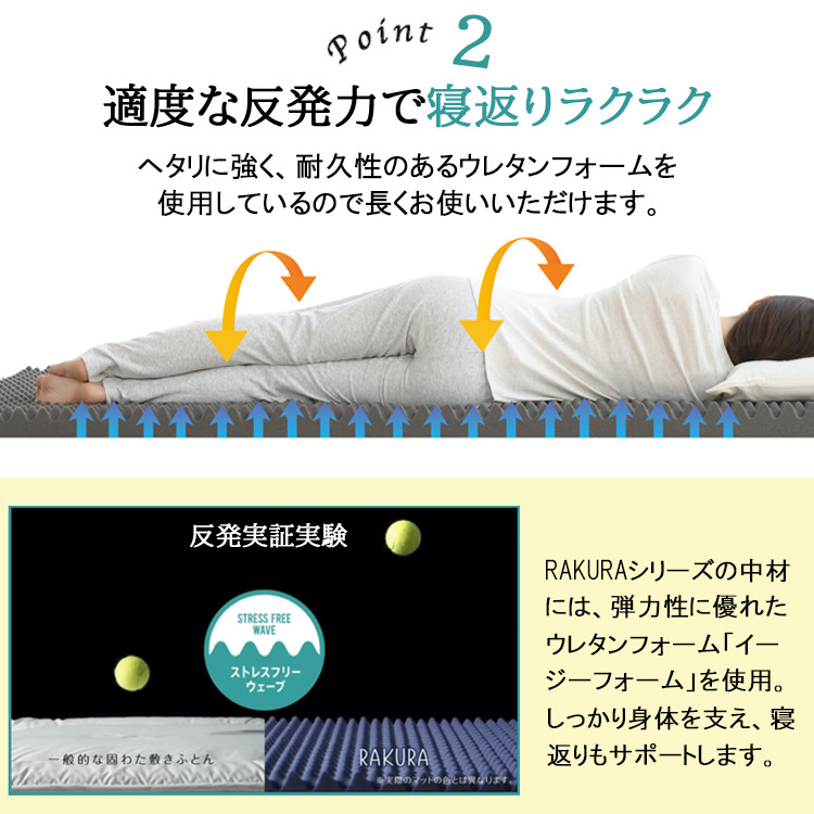 rakura 西川 RAKURA ラクラ マットレスパッド ダブル D ゴールド 140
