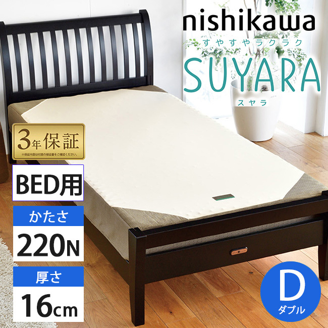 SUYARA 西川 スヤラ ダブル ベッドマットレス 140×195×16cm 2460