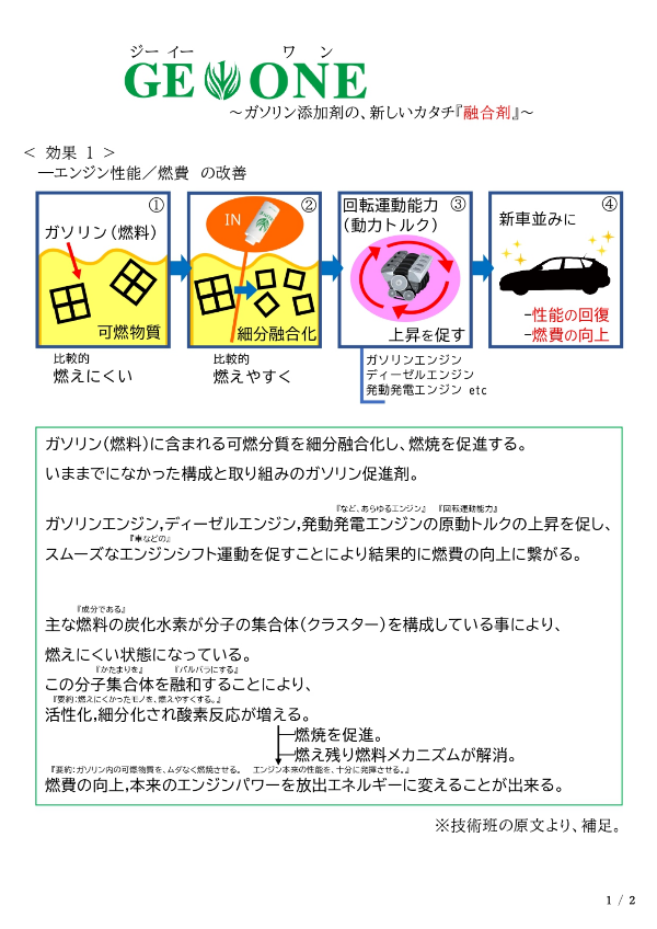 ジーイーワン フュージョンオイル ハイオク用 ガソリン活性剤 燃料添加剤 FO-3 GE-ONE :ge-one-20000002:SORA - 通販  - Yahoo!ショッピング