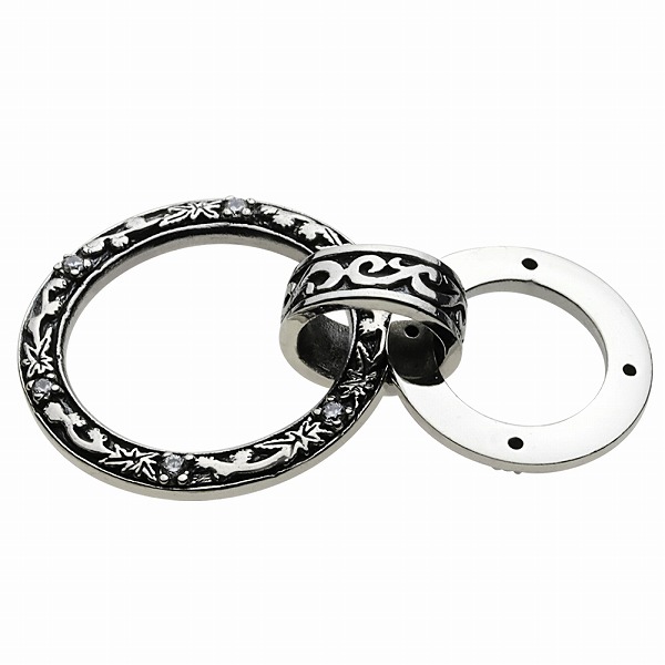 ペンダントトップ フローラル シルバー925 ダブル リング
