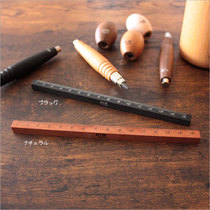 イープラスエム e+m / 15cm 定規 木製じょうぎ（190） : フジオカ文具e