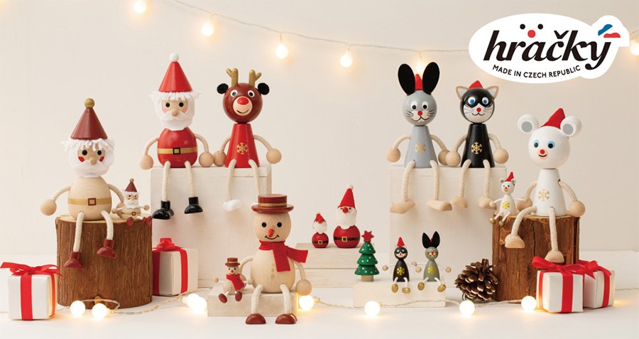 【クリスマス雑貨・飾り】ハラチキ Hracky / 木の人形・スノーマン 