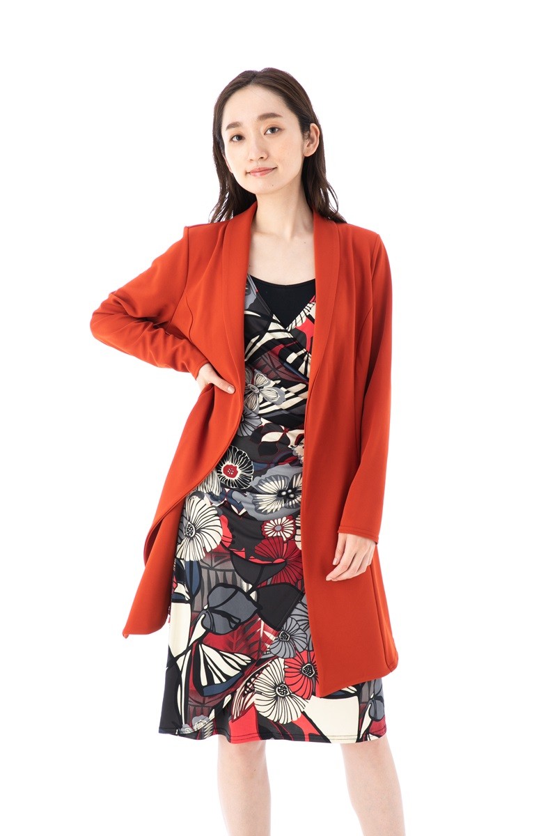 【FAS FILLE A SUIVRE】◆ジャケット◆長袖◆ミドル丈◆上品◆T3 FAS ファス(FAS)ジャケット T1 T2 T3 T4サイズ レディース 長袖