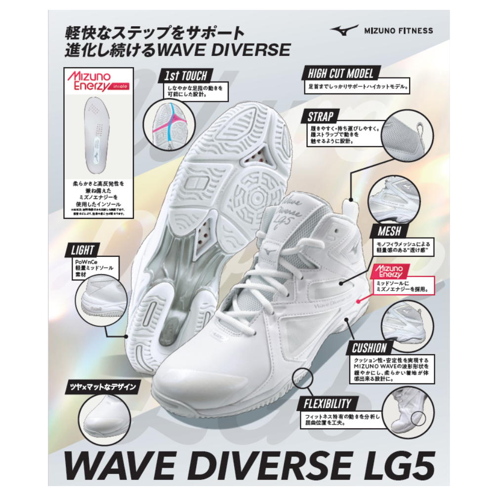 ミズノ MIZUNO フィットネスシューズ ウエーブダイバース LG 5 WAVE DIVERSE LG5 靴 31GF2571 | MIZUNO | 08