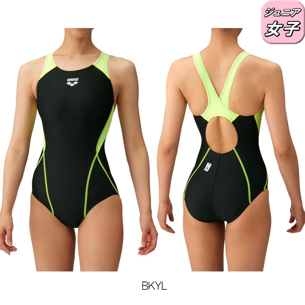 競泳水着 ジュニア女子 アリーナ 子供 WORLD AQUATICS承認 ARENA スーパーストリーナ 着やストラップ AQUA RACING  AQUA STRIPE-D ARN-2051WJ