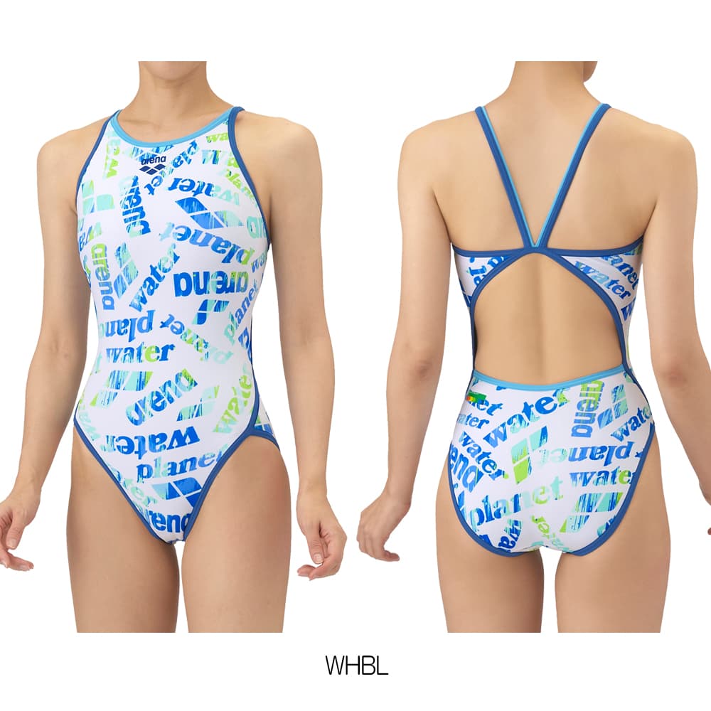 arena 競泳水着 S ホワイト/ブルー アリーナ（arena） 競泳水着 練習用水着 レディース トレーニング