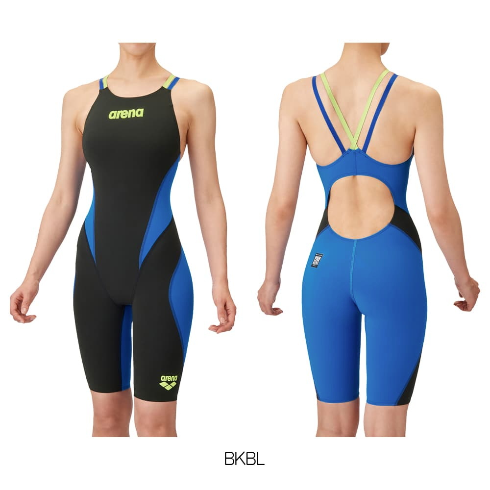 アリーナ ARENA 競泳水着 レディース WA承認 レーシングスパッツ オープンバック ハーフレッグ オールインワン AQUAFORCE Fusion-Tri 大会用 布帛 | アリーナ | 01