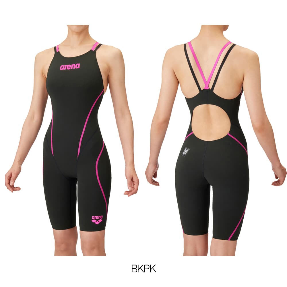 アリーナ ARENA 競泳水着 レディース WA承認 レーシングスパッツ オープンバック ハーフレッグ オールインワン AQUAFORCE Fusion-Tri 大会用 布帛 | アリーナ | 02
