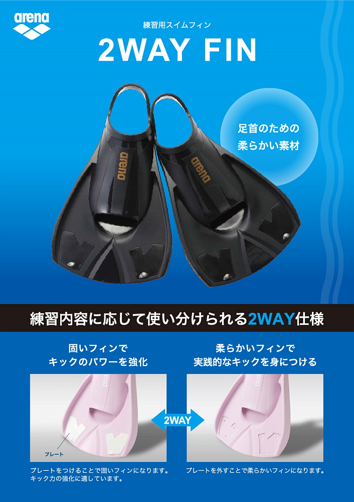 アリーナ（arena） 水泳 スイムフィン 競泳スイマー向け 足ヒレ 練習