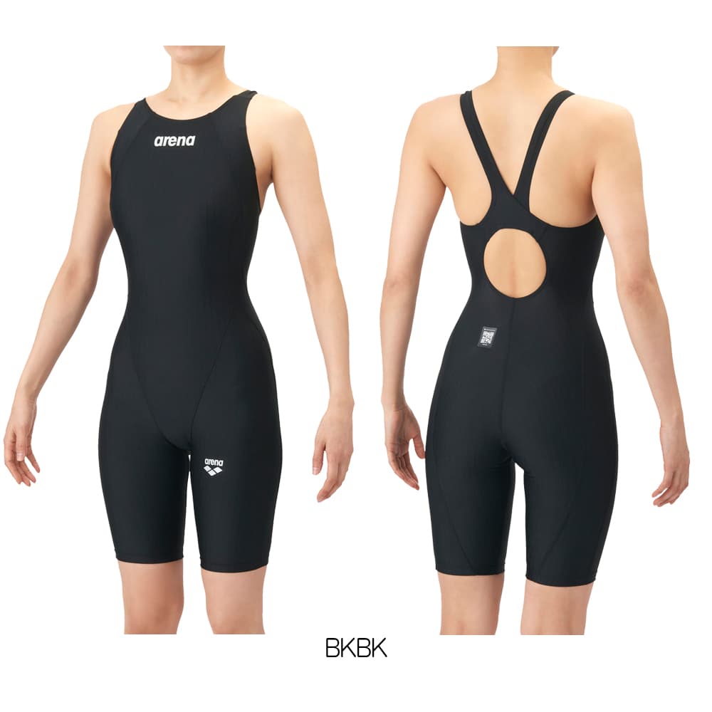 アリーナ ARENA 競泳水着 レディース WA承認 AQUA RACING ECO AQUA STRIPE-D レーシングワンピーススパッツ オープンバック ハーフレッグ AS6SRC51L | アリーナ | 06