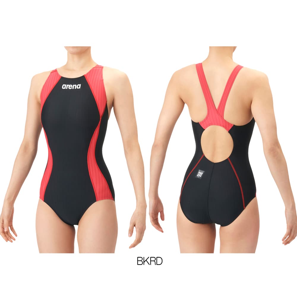 アリーナ ARENA 競泳水着 レディース WA承認モデル AQUA RACING ECO AQUA STRIPE-D レーシングワンピース オープンバック 2026年春夏 AS6SRC52L | アリーナ | 01